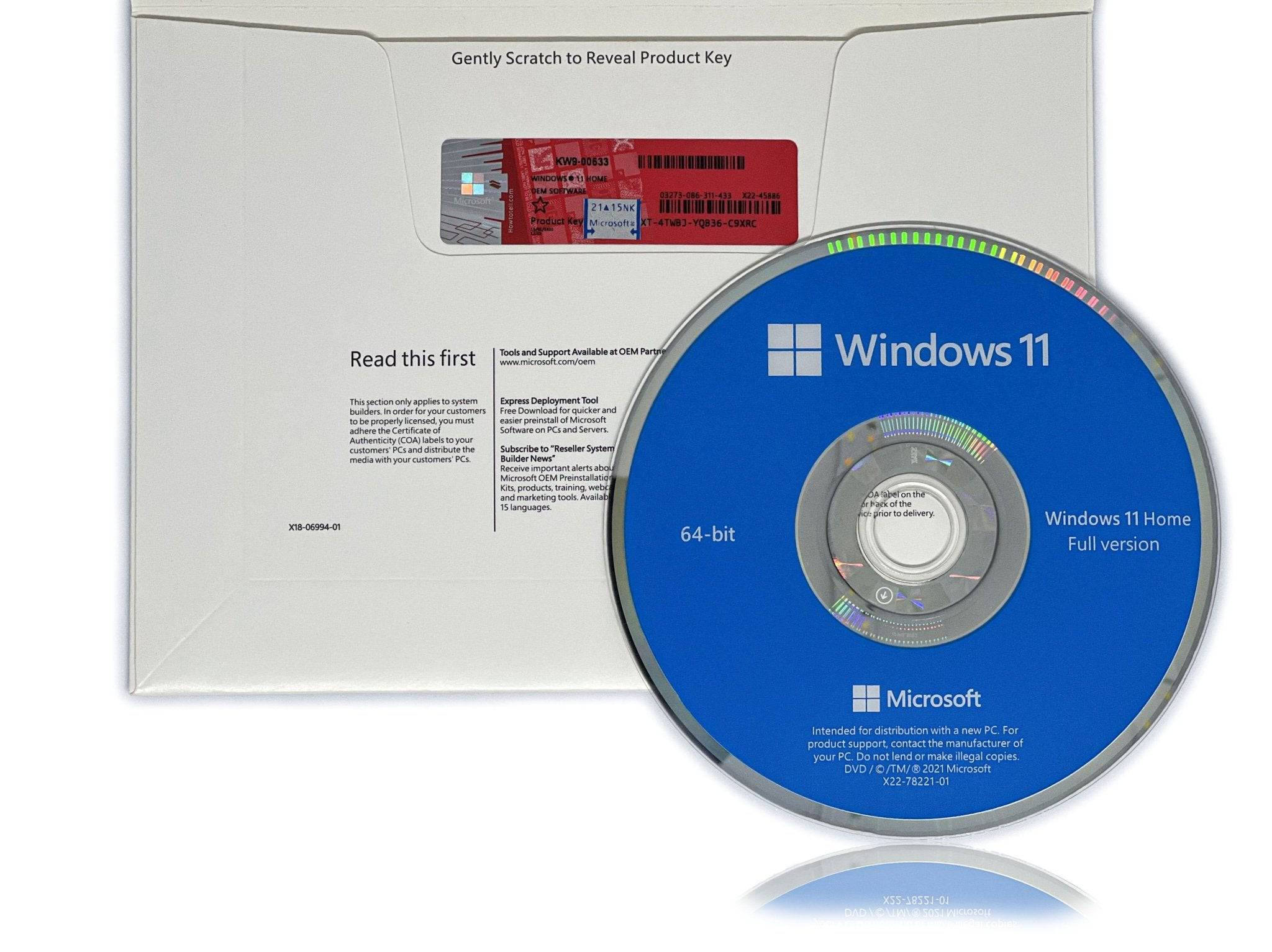 Windows 11 Home 64-bit OEM DVD with License Key for 1 PC | Full Version | Sealed Package (MPN: KW9-00632) Australian Stock - INFINITE-ITECH