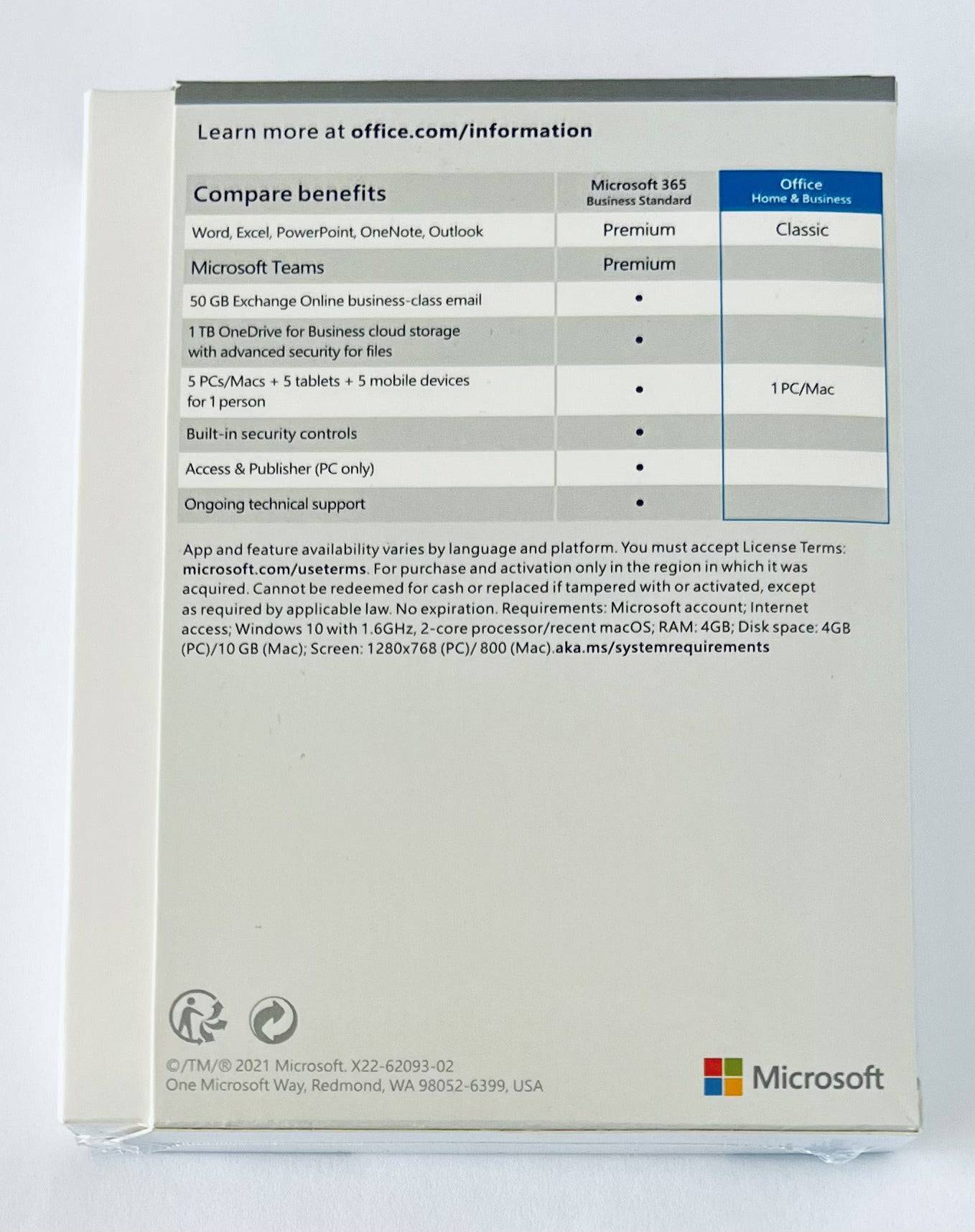 Microsoft Office 2021 Home and Business License Activation Key for 1 PC or MAC | Full Version | Retail Sealed Box | Australian Stock - INFINITE-ITECH
