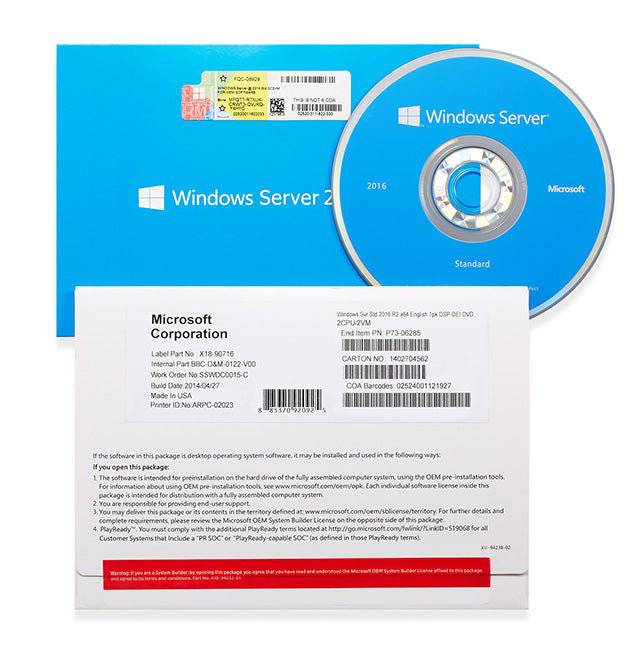 Microsoft Windows Server 2016 Standard Edition 16CORE Licence Key with OEM DVD - INFINITE-ITECH
