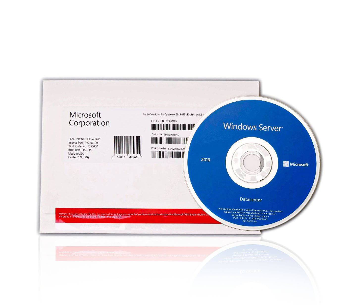 Windows Server DataCenter 2019 64Bit English 1pk DSP OEI DVD 16 Core | Physical Sealed Package (MPN: P71-09023) | Australian Stock - INFINITE-ITECH
